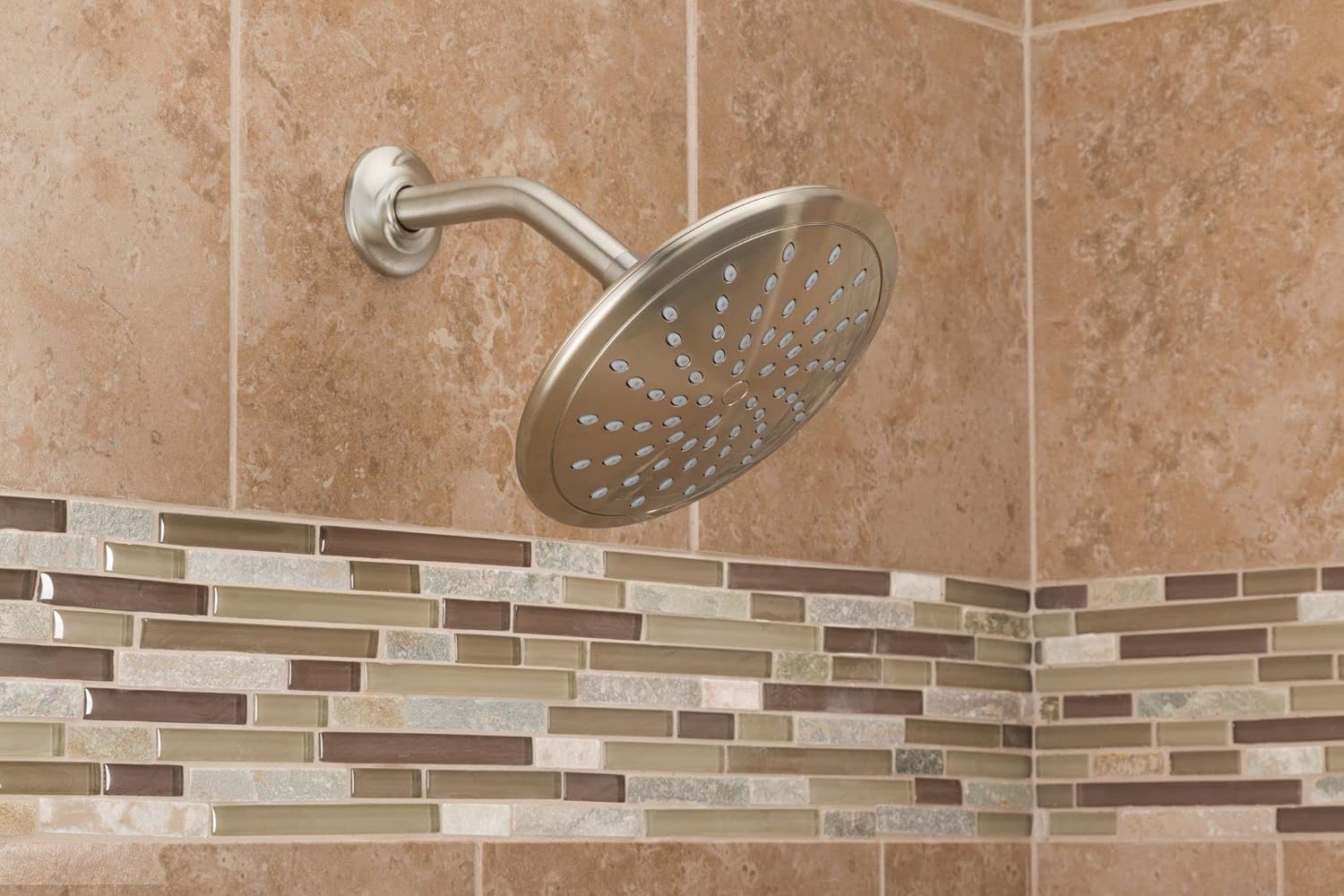 Brushed Nickel Round Rainshower Showerhead Pack of 2 P3629