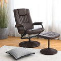 Grey PU Leather Swivel Reclining Chair with Ottoman G865