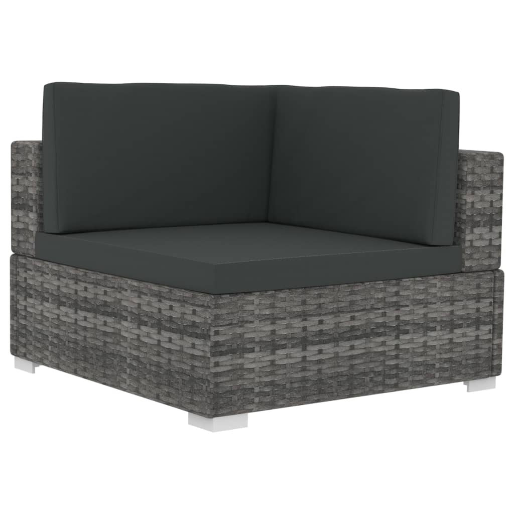 2 Piece Gray Poly Rattan Patio Sofa Set with Cushions M4346