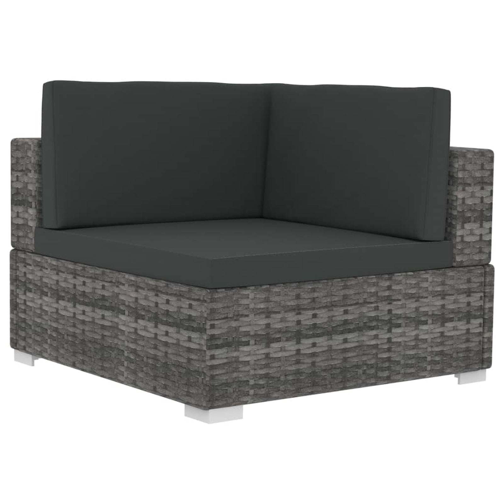2 Piece Gray Poly Rattan Patio Sofa Set with Cushions M4346