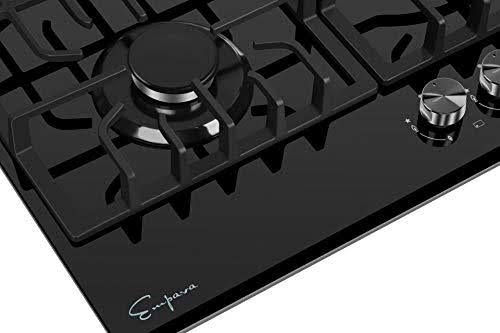 30 inch 5 Burner Gas Cooktop in Black Tempered Glass Z269