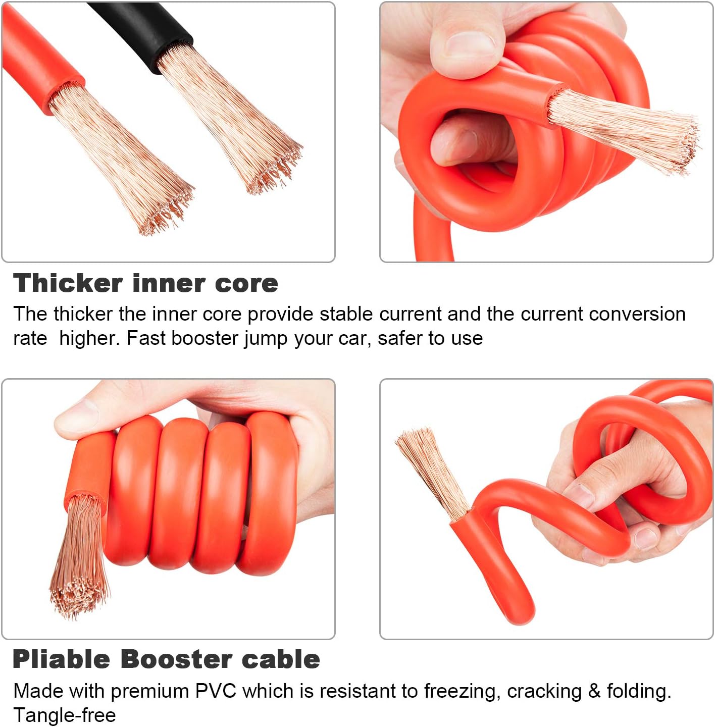 Heavy Duty 0 Gauge 25Ft Booster Cables with Carry Bag W15892
