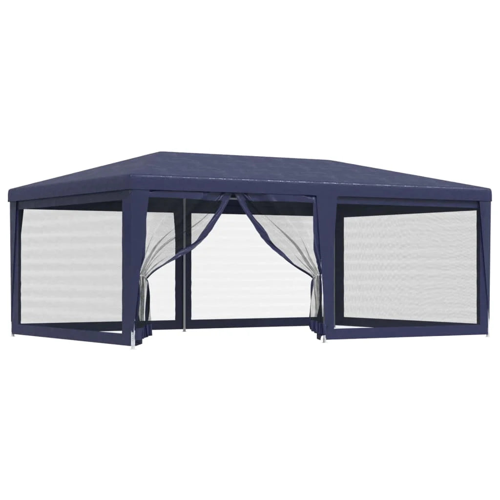 Party Tent with 6 Mesh Sidewalls Blue 19.7'x13.1' HDPE S263365