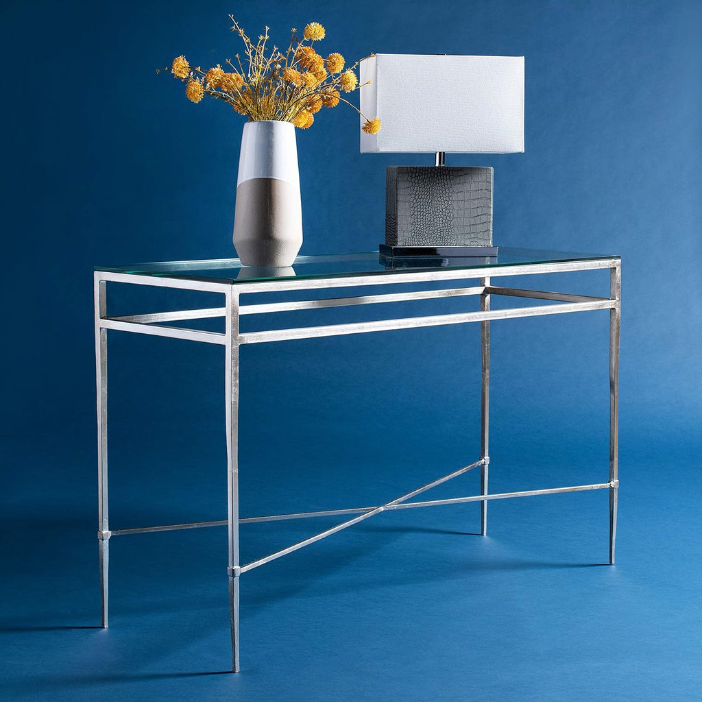Antique Gold Glass Console Table W3482