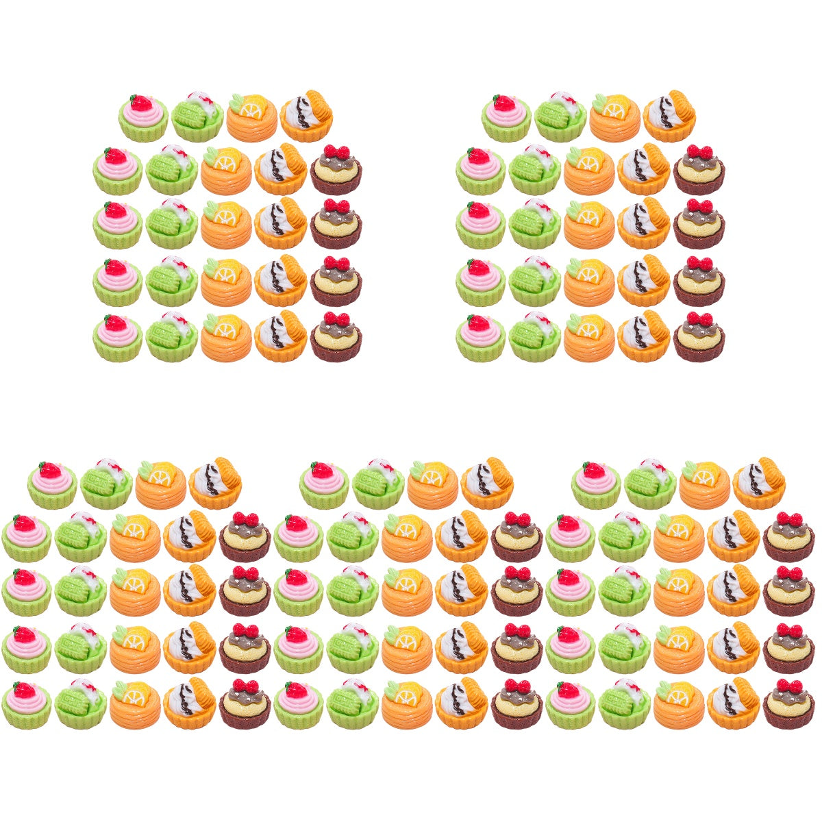 120 pcs Doll House Miniature Dessert Cakes Coffee Model K76029