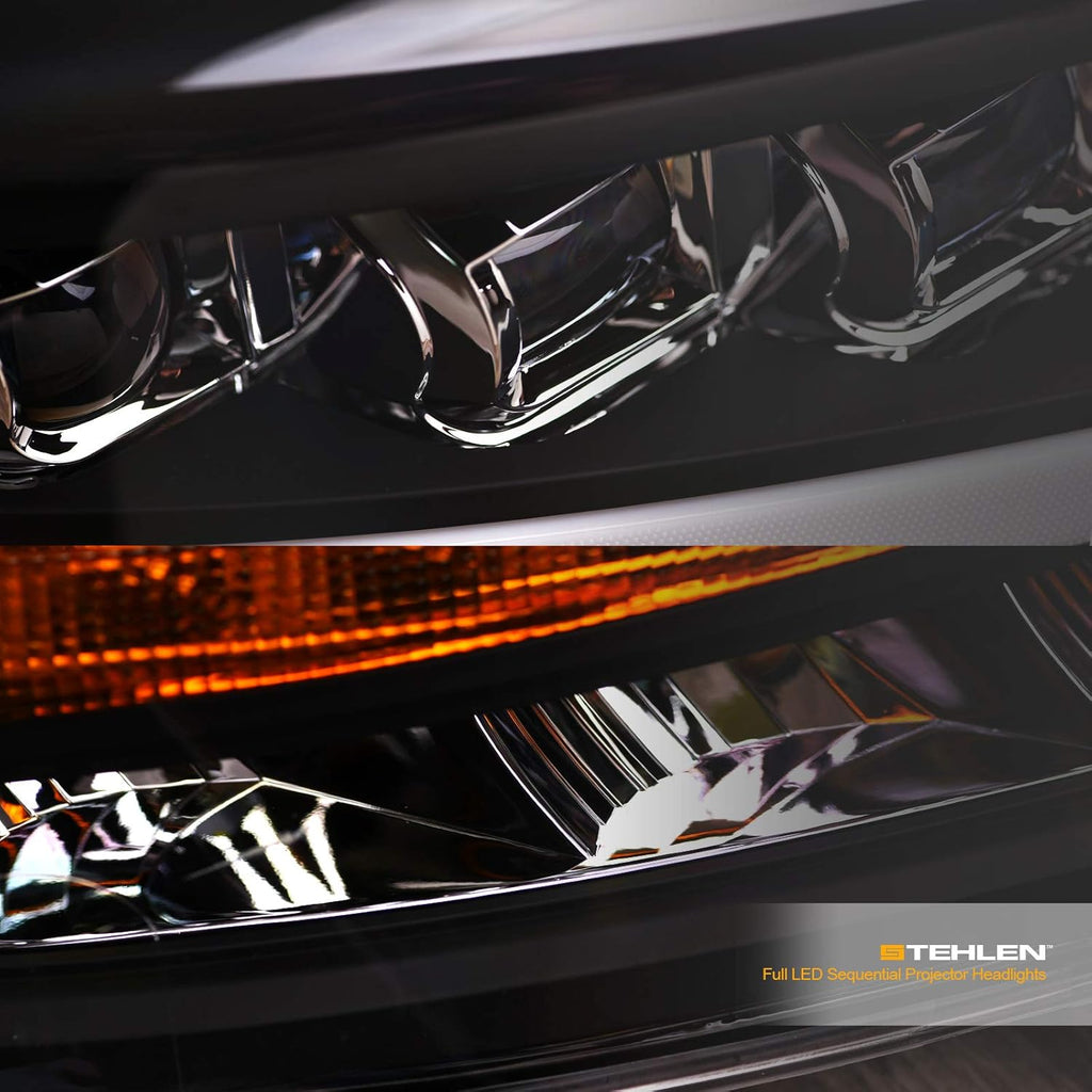 Full LED Sequential Quad Projector Headlights (Black) N61457