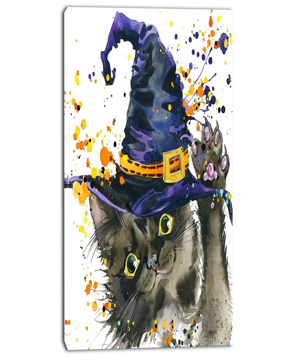 Halloween Cat and Witch Hat Canvas Art - 16 x 32 in. M48907
