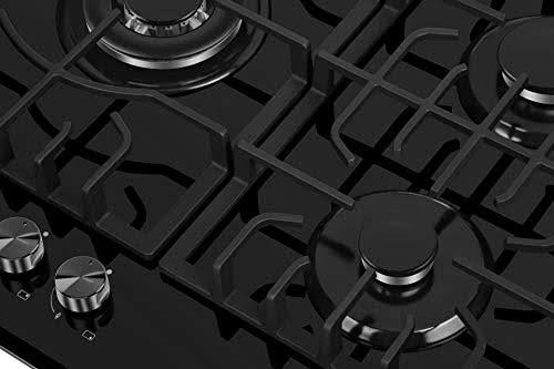 30 inch 5 Burner Gas Cooktop in Black Tempered Glass Z269