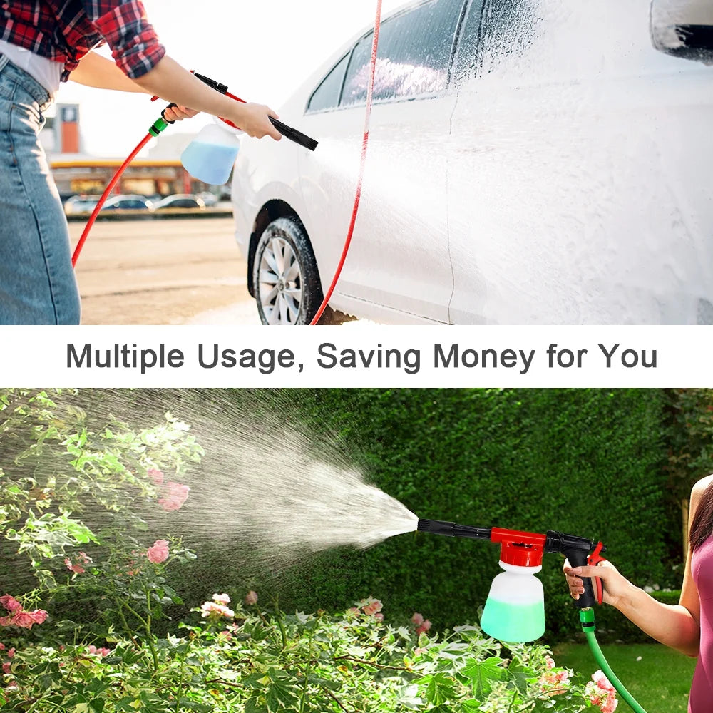 Foam Sprayer Nozzle Kit with 1 Liter Bottle Universal Connectors T6529