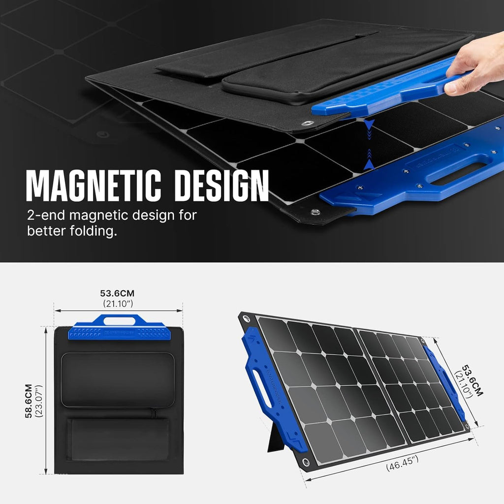 100W Foldable Monocrystalline Solar Panel Suitcase Charger I67379