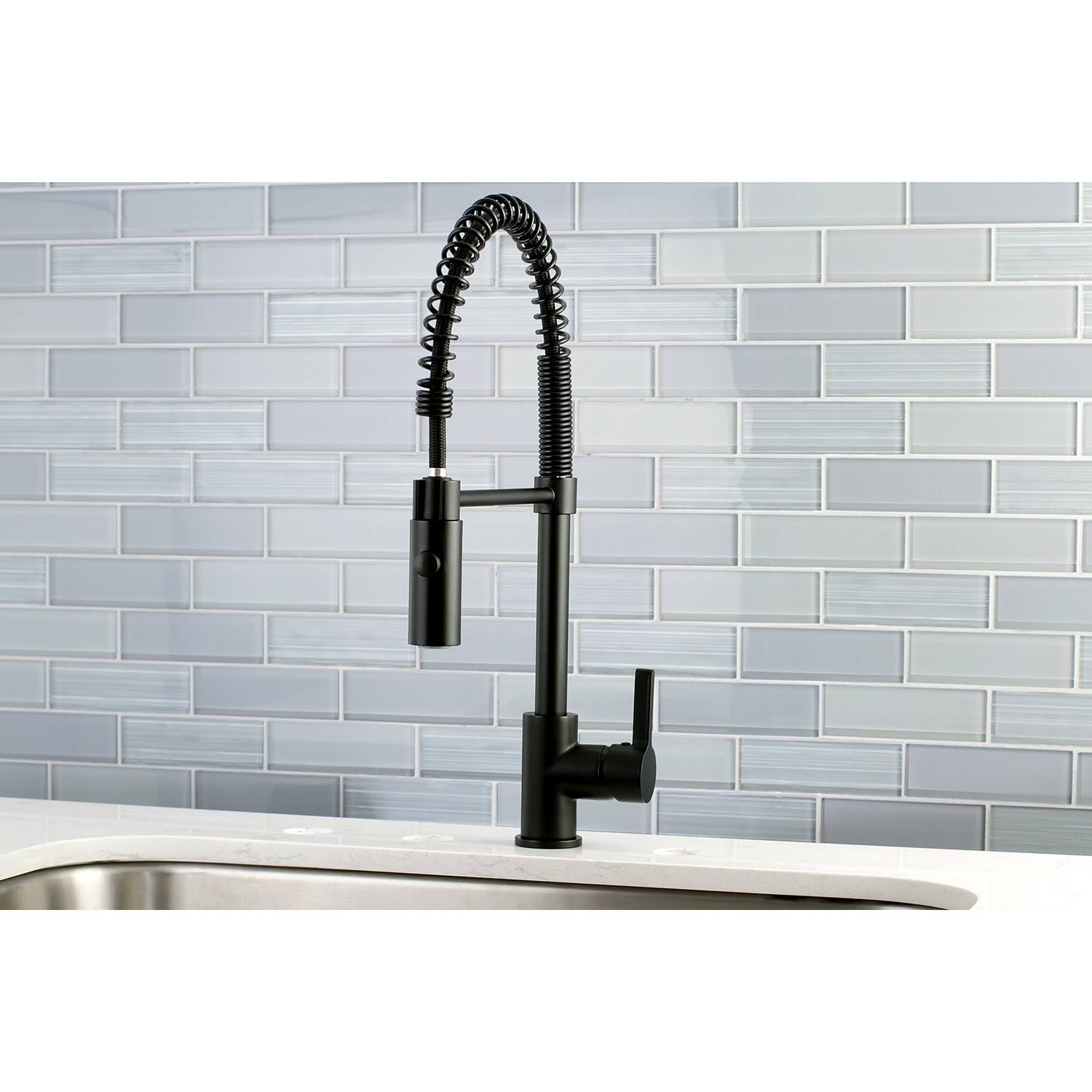 Matte Black Single-Handle Pre-Rinse Kitchen Faucet P6205