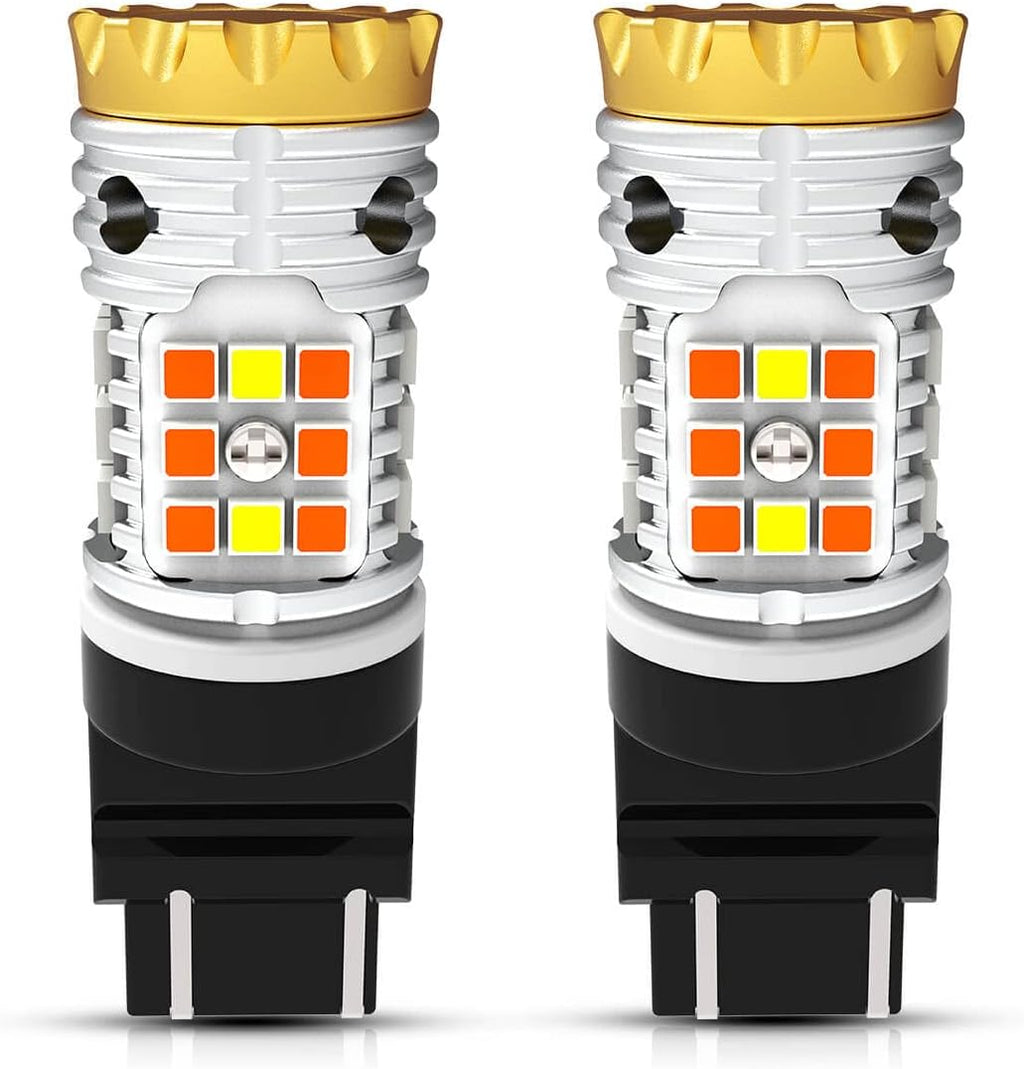 4257 LED Bulb Switchback Front Turn Signal Canbus Ready Amber Blinker White DRL (2 Pack) G19613