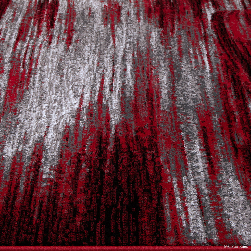Red Contemporary Woven Area Rug (7' 10" x 10') N452686