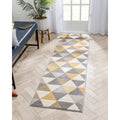 Gold & Grey Geometric Triangle Runner Rug D614