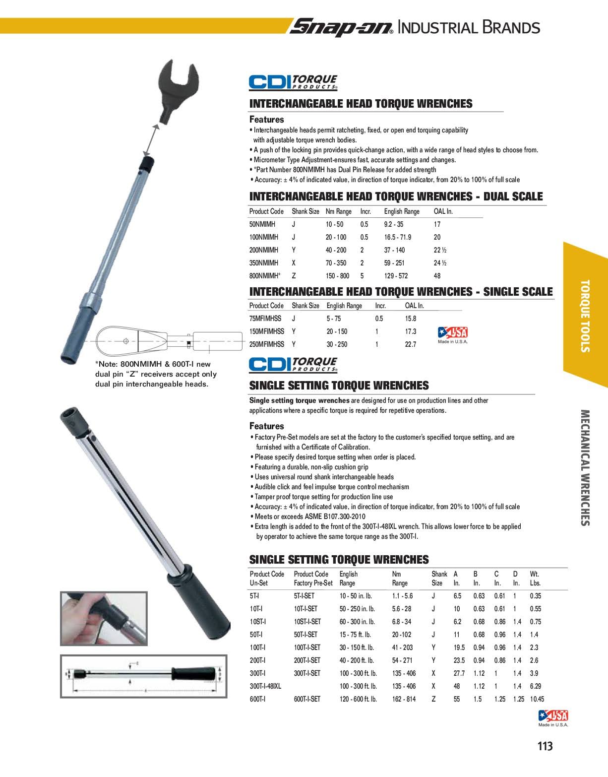 Clicker Pre-Set Interchangeable Head Torque Wrench Z69685