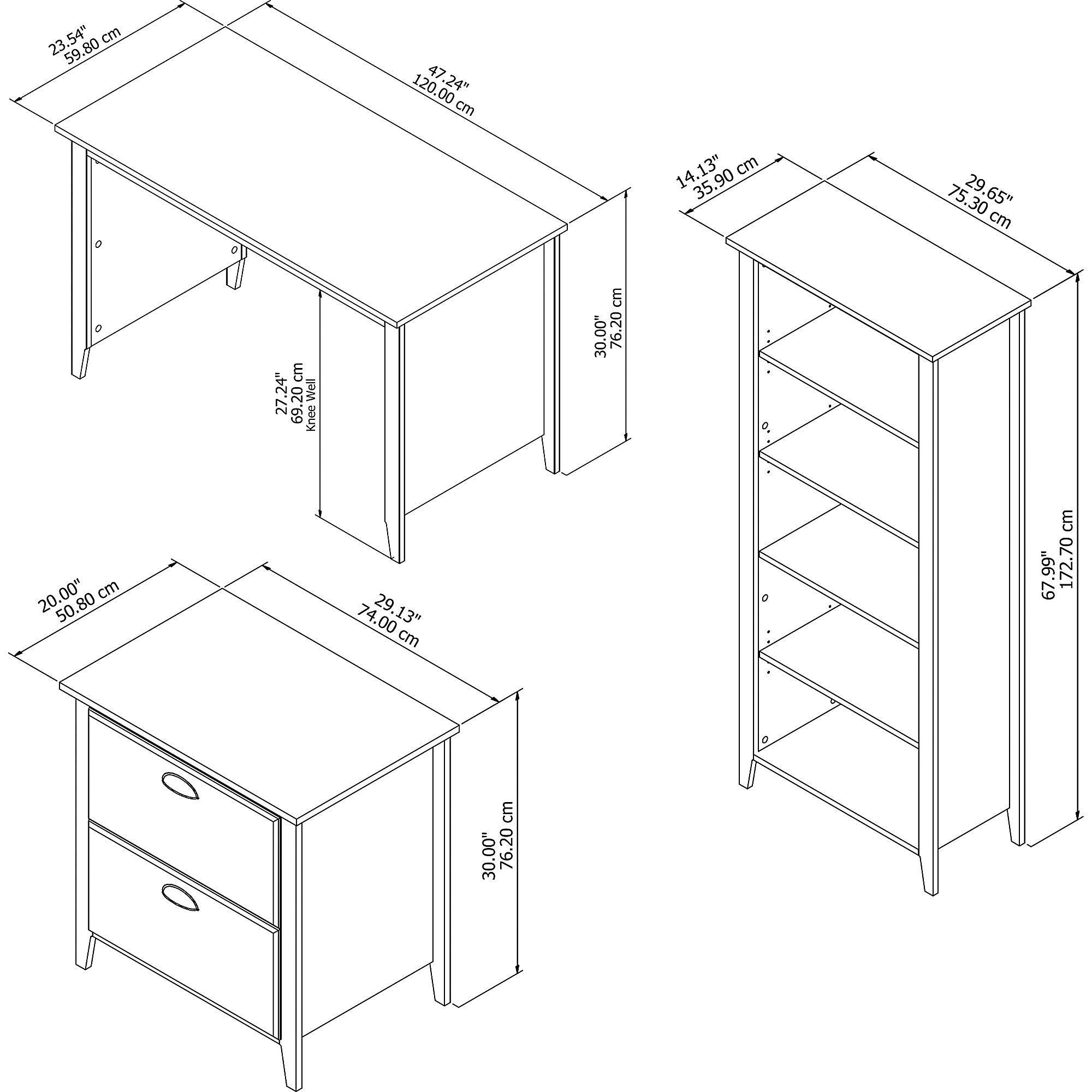 Black Suede Writing Desk with Cabinet and Bookcase O2650