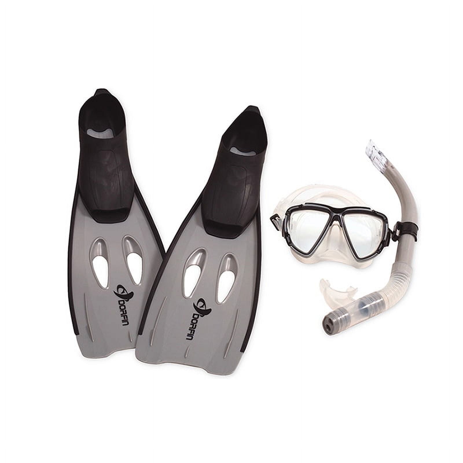 Gray Large Silicone Swimming Pool Snorkeling Set F1926