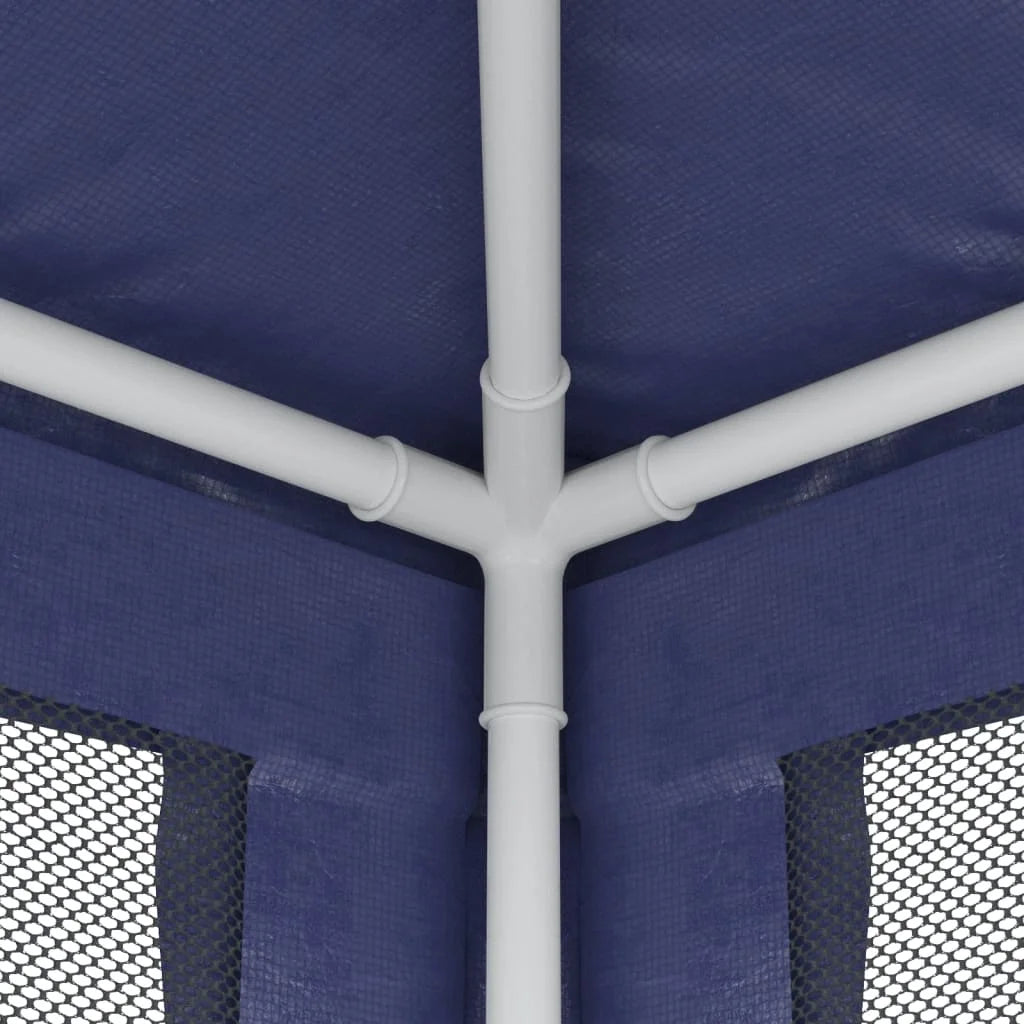 Party Tent with 6 Mesh Sidewalls Blue 19.7'x13.1' HDPE S263365