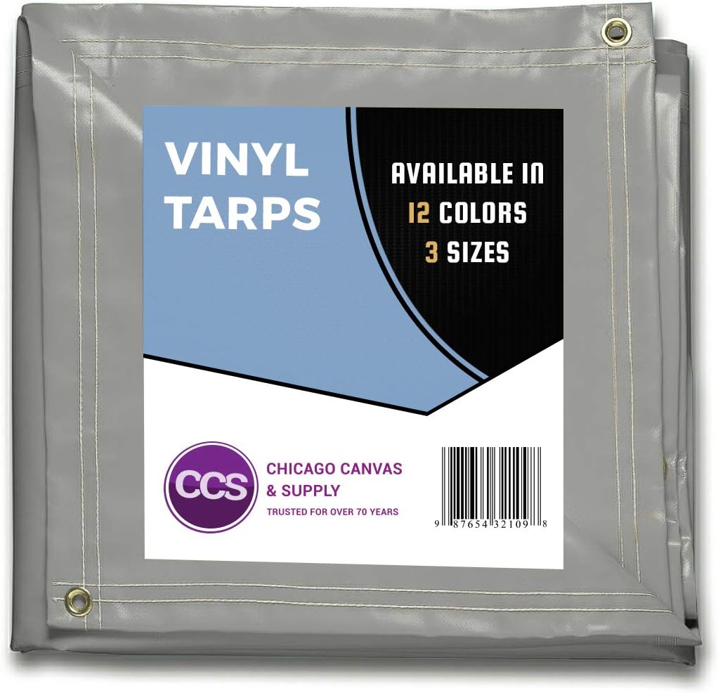 Tan 10 by 12 Feet Waterproof Vinyl Tarp with Rustproof Grommets V201923