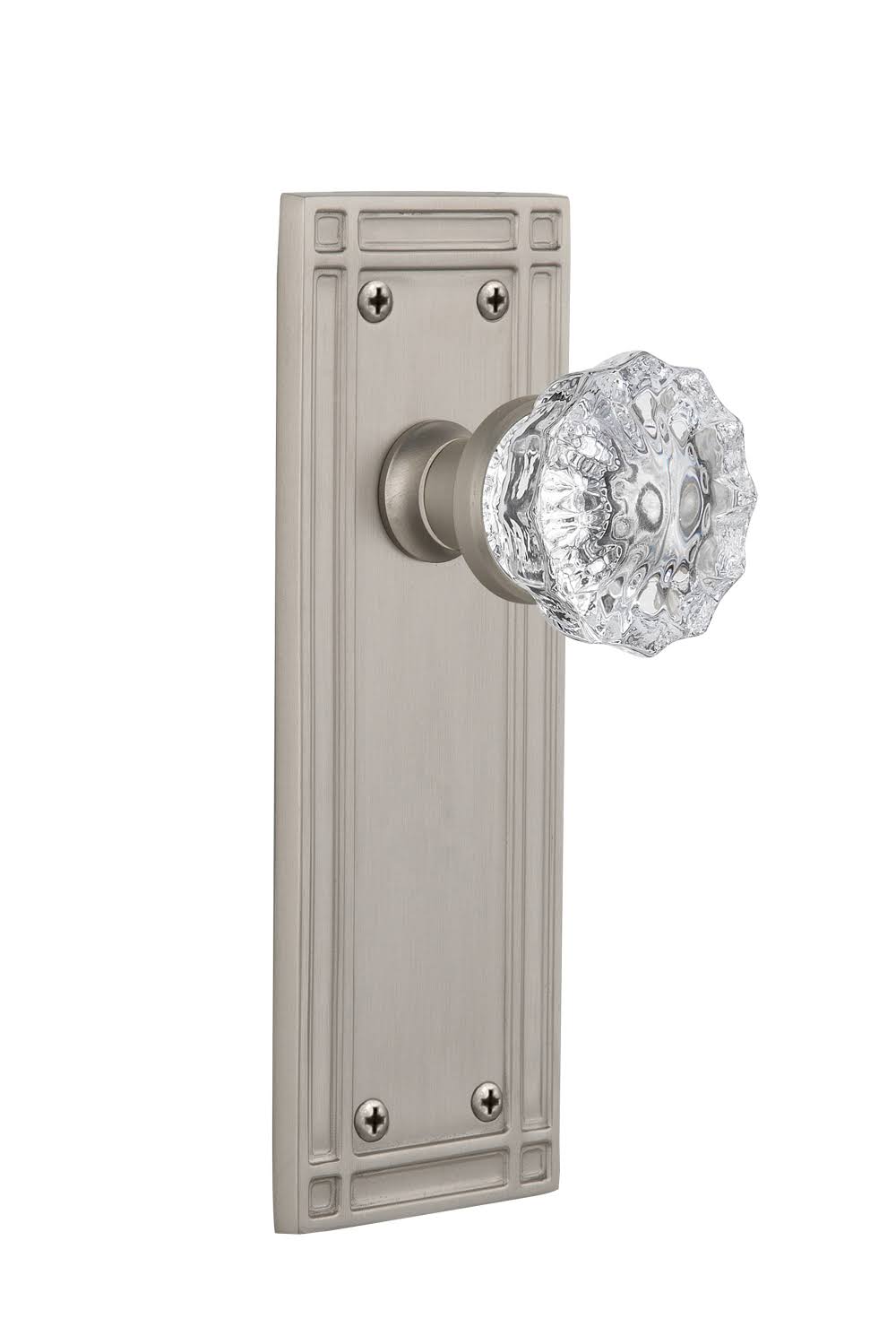 Double Dummy Satin Nickel Plate with Crystal Glass Knob V173961