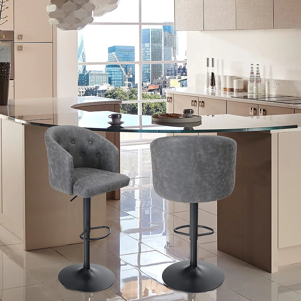 Adjustable PU Leather Bar Stools Set of 2 A1775