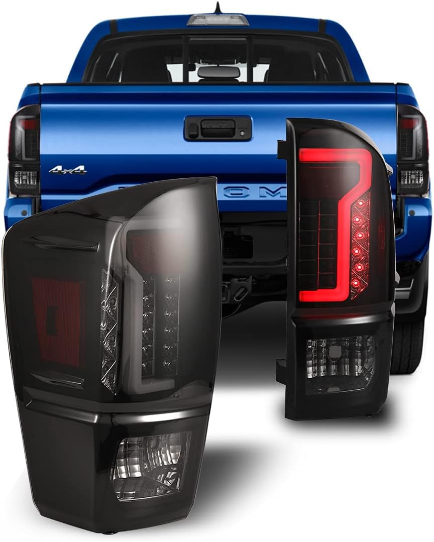 Black/Clear Lens LED Tube Bar Tail Lights K56538