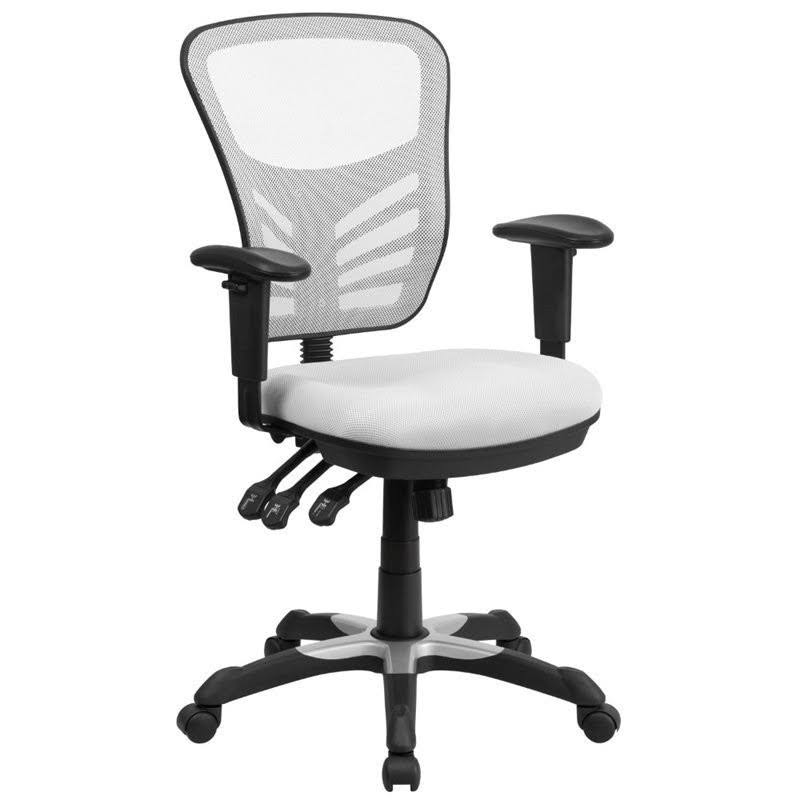 White Mid Back Mesh Swivel Office Chair D282001