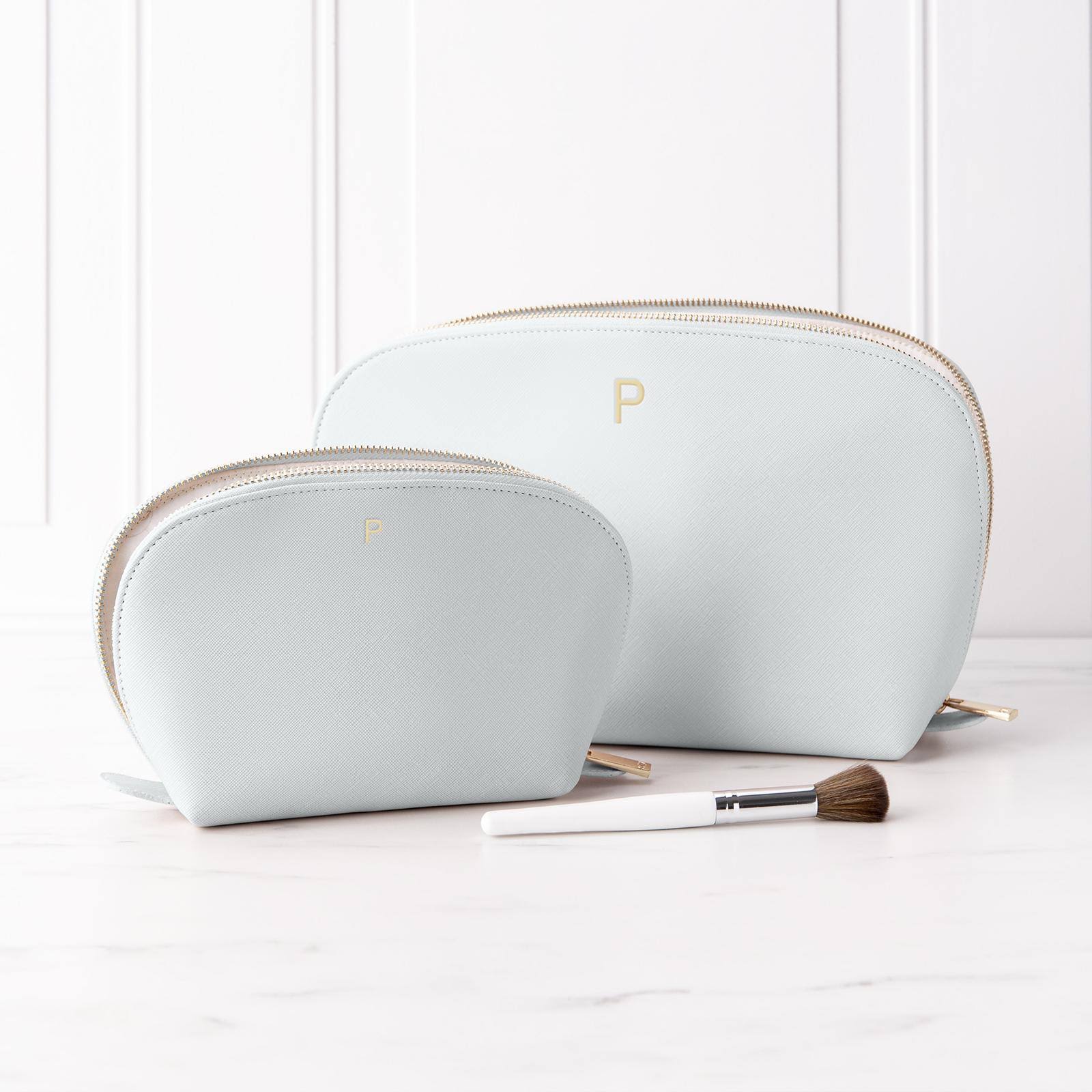 Light Blue Vegan Leather 2-Piece Travel Set M505323