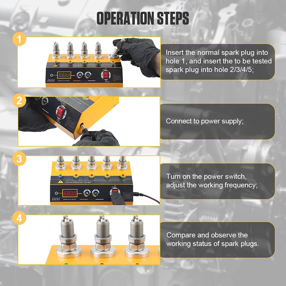 110V Digital Display Spark Plug Tester, Pack of 2 C4810