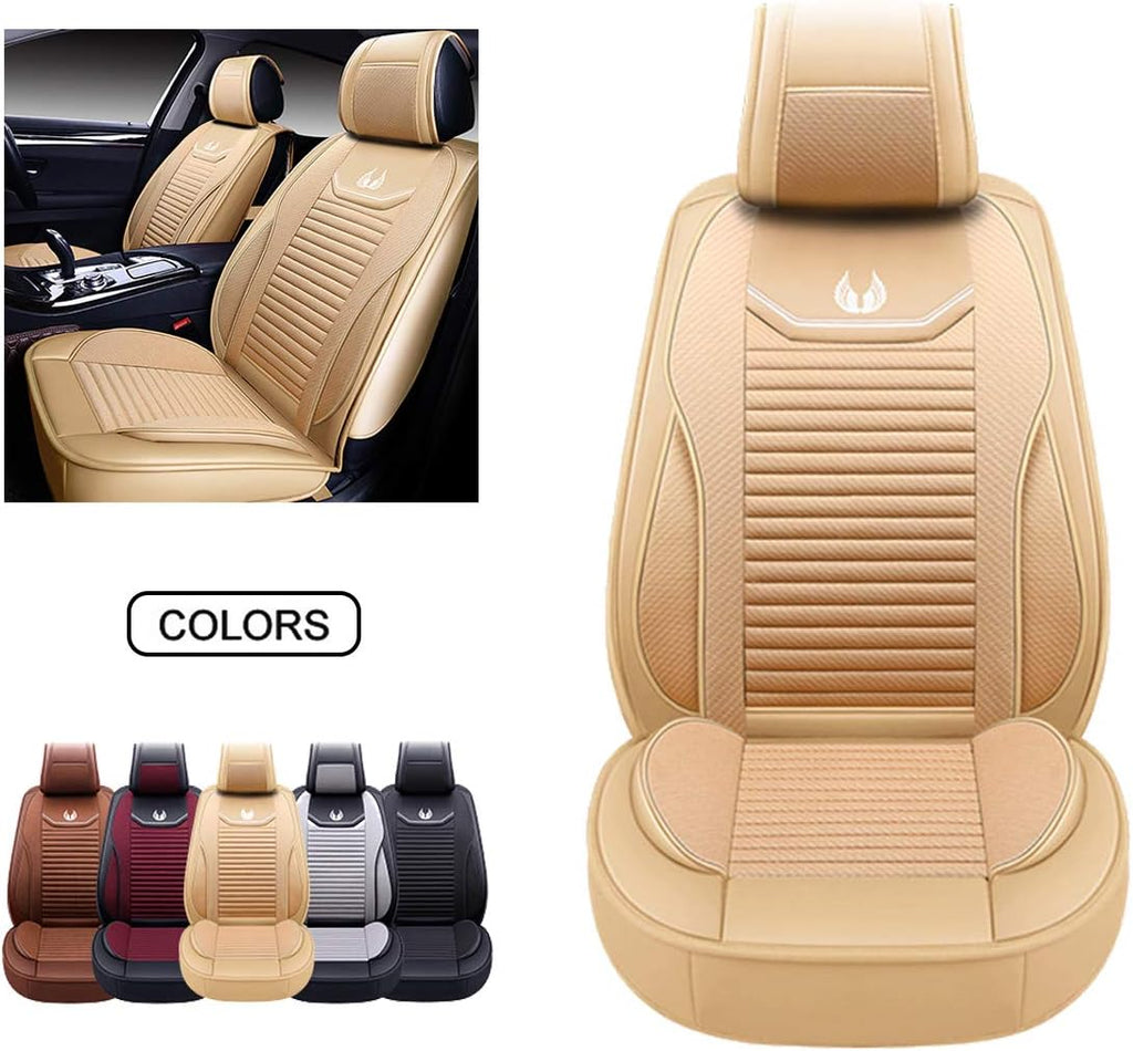 Red Faux Leather Car Seat Covers Set T332686