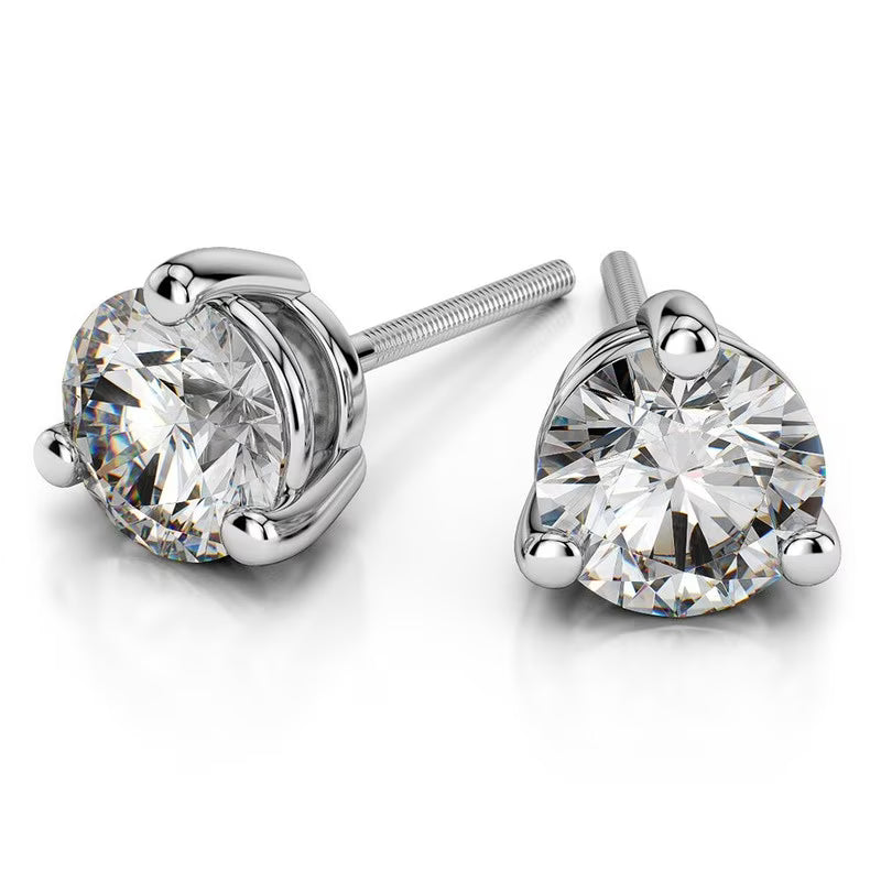 14K White Gold Diamond Stud Earrings V195163
