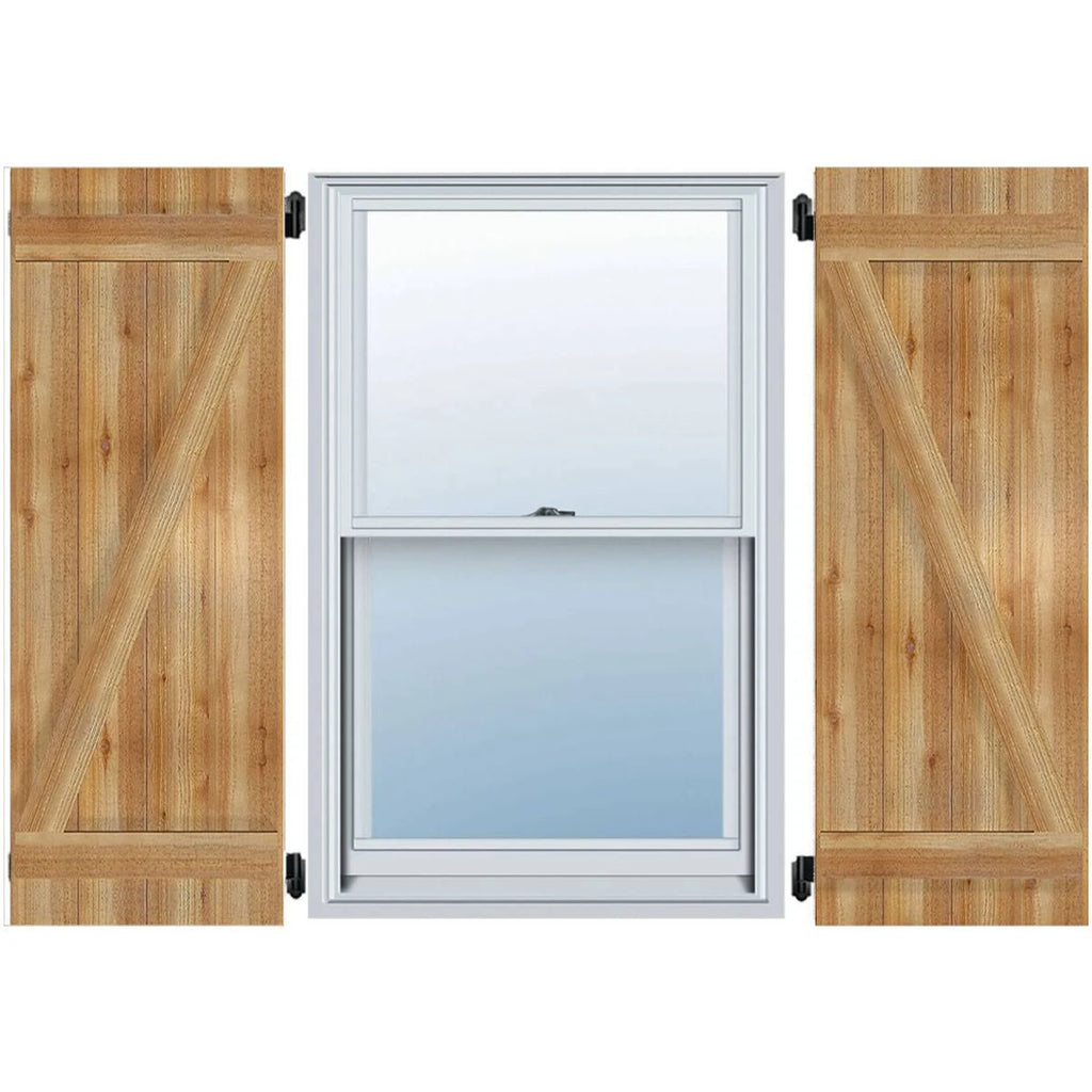 Rough Sawn Western Red Cedar Board-n-Batten Shutters T986721