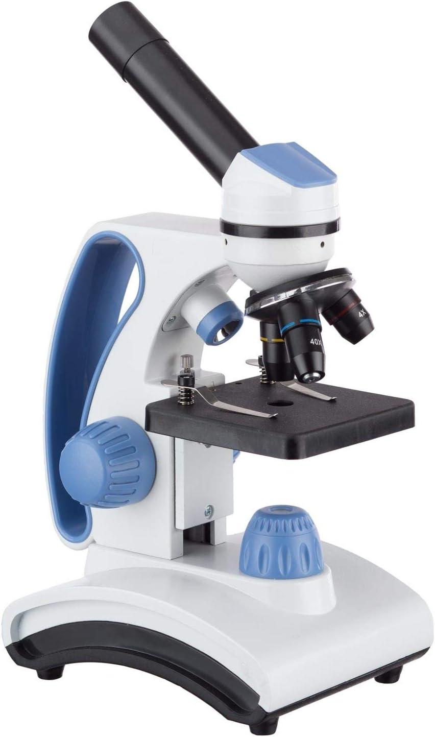 40X-1000X Student Lab Compound Monocular Microscope with Optical Glass Lenses and Slide Preparation Kit G674