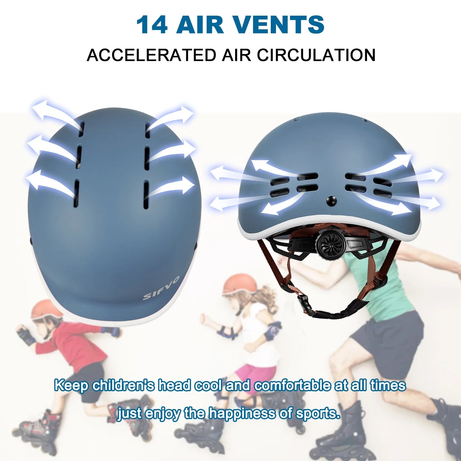 Kids Bike Helmet Skateboard Helmet Scooter Helmet Adjustable Durable（51-57cm） M475316