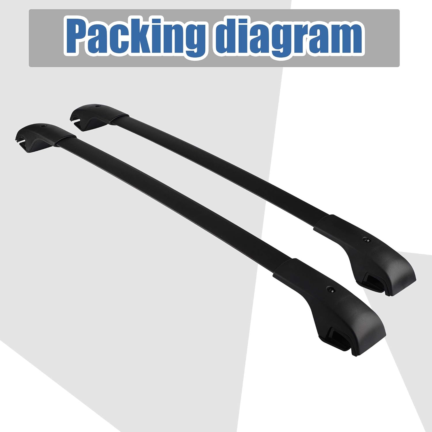 Black Matte Roof Rack Crossbars H141