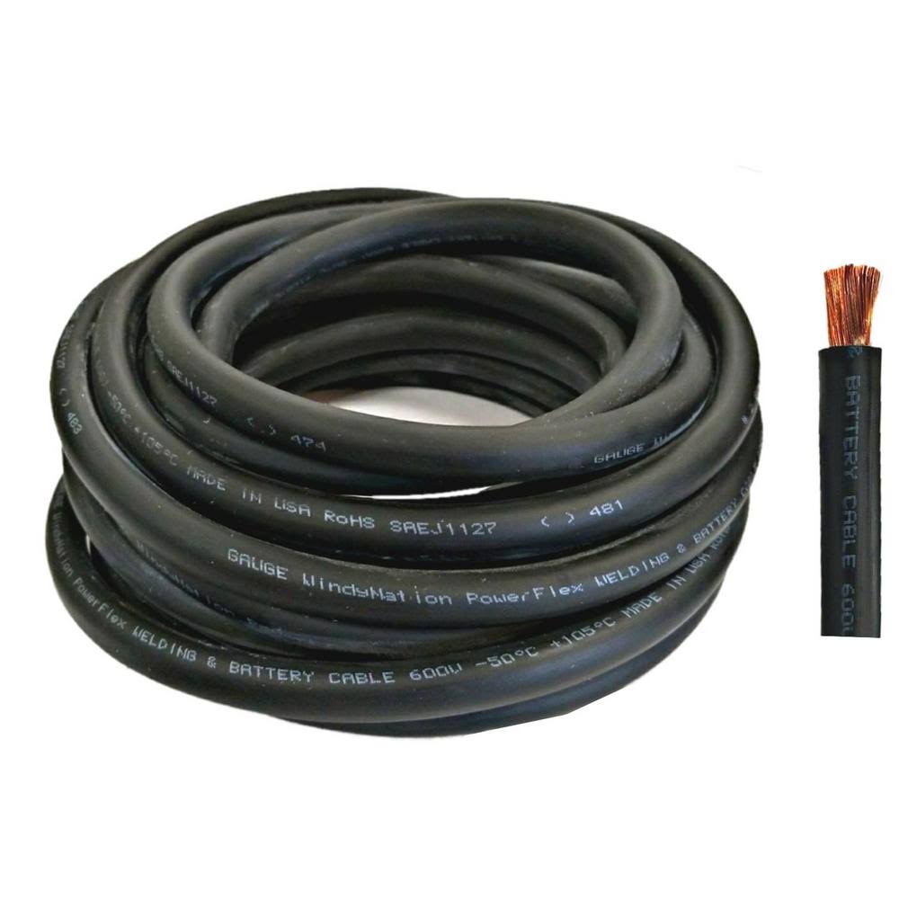 50 Feet Black Pure Copper Welding Cable Wire R2742