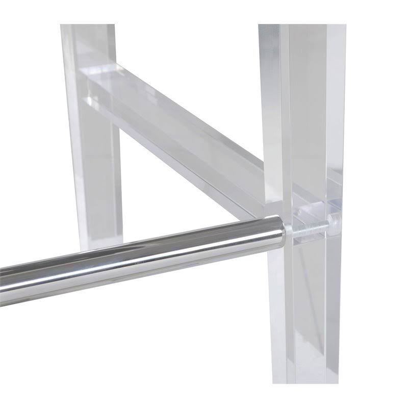 White Counter Stool with Solid Acrylic Legs E527197