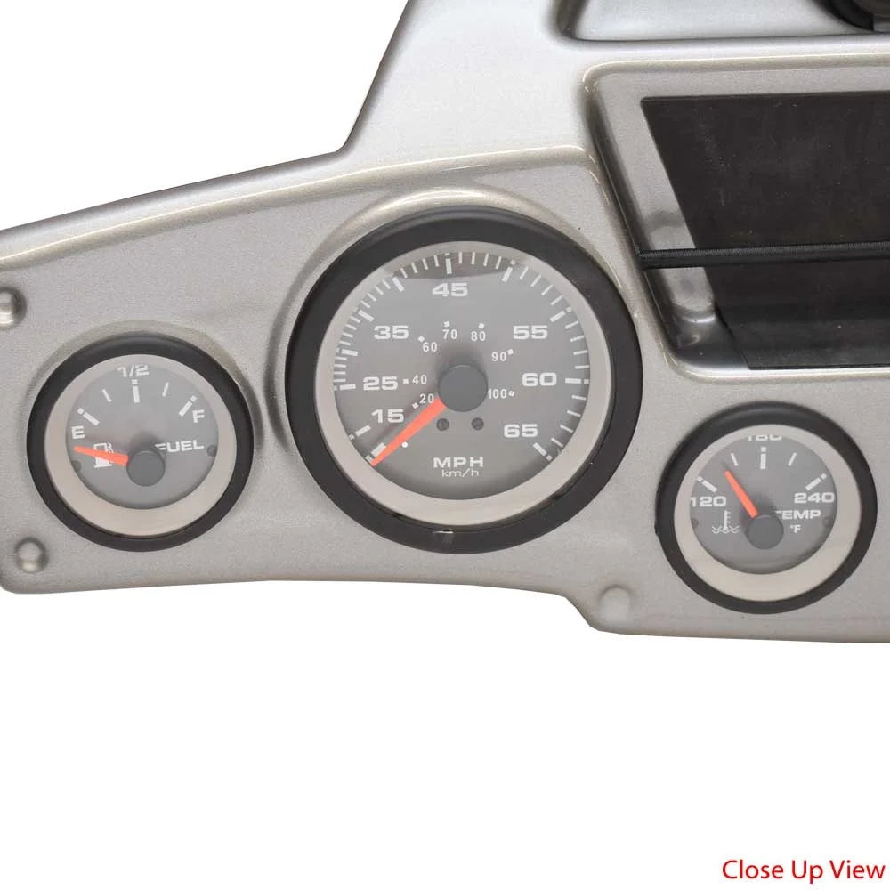 Teleflex Gauges Gray Set of 3 Dash Panel Kit Y940192