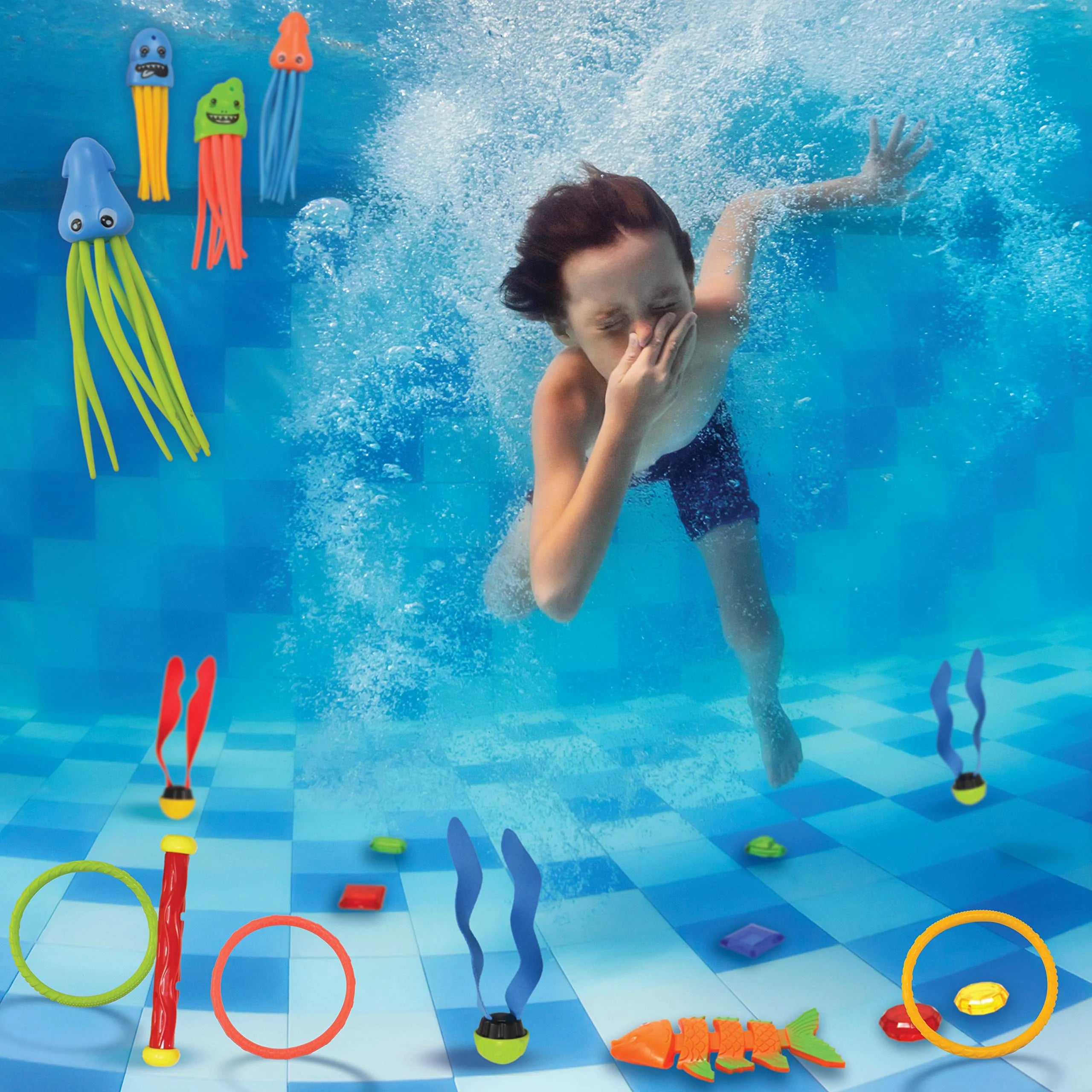 30 Pcs Diving Pool Toys with Storage Bag G92447