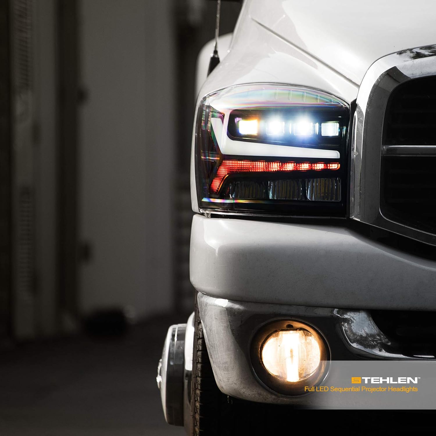 Full LED Sequential Quad Projector Headlights (Black) N61457