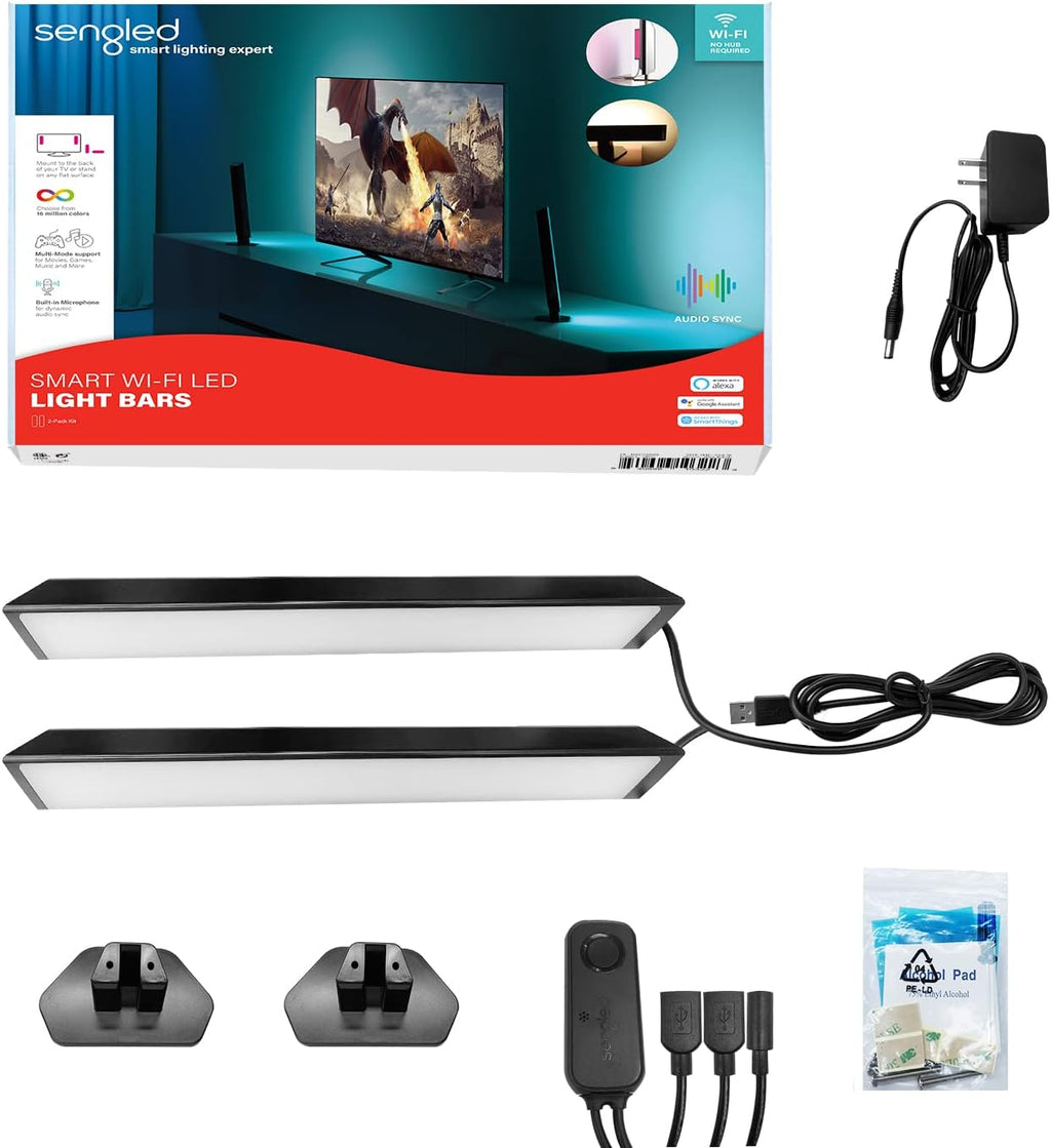 Smart LED Light Bars, RGBW Ambient TV Lighting, Wi-Fi LED Bar Lights, Pack of 2 D80314