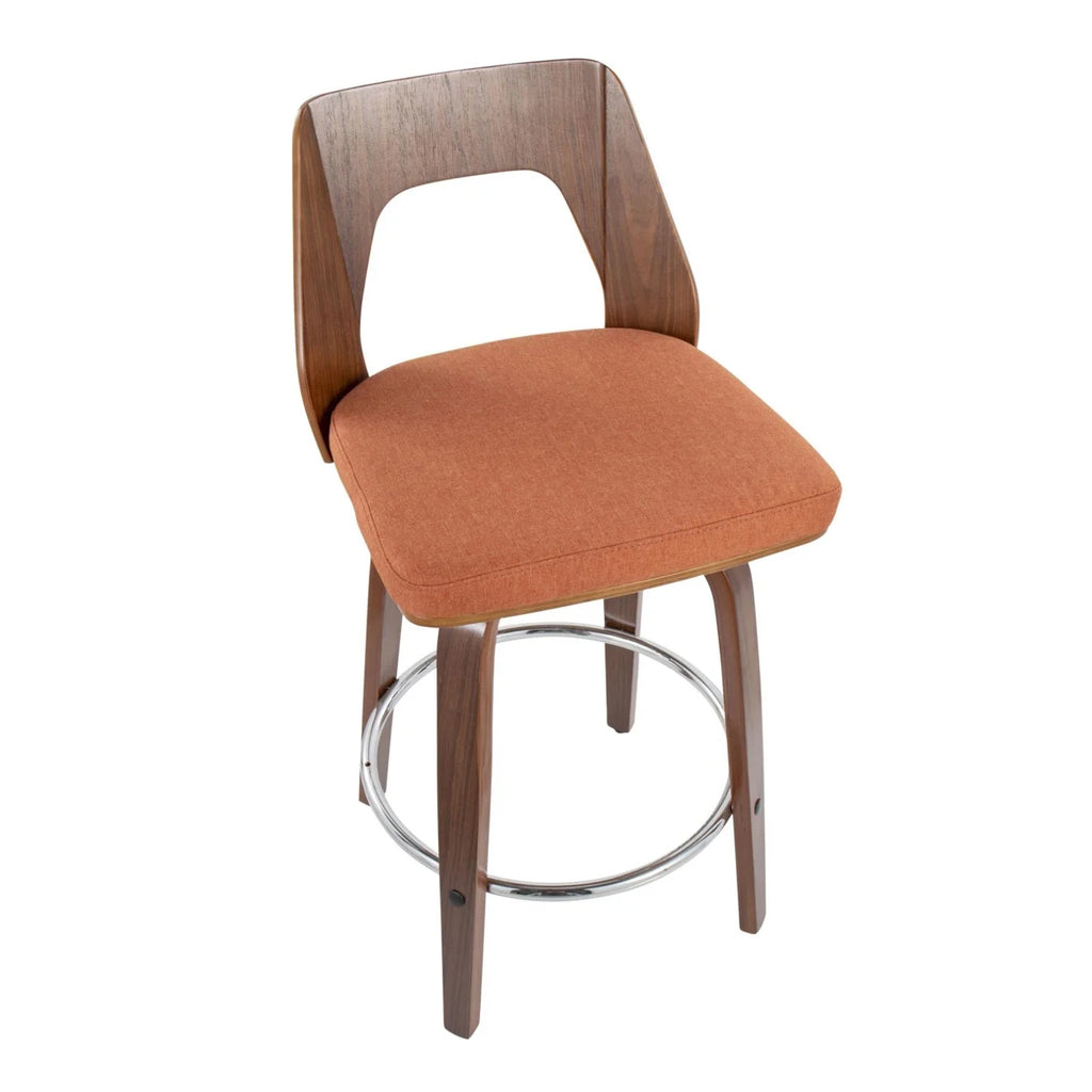 Mid-Century Modern Counter Stool Set Of 2 D445148