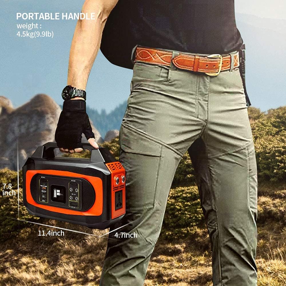 Portable Power Station 500W, 444Wh/120000mAh, 110V Pure Sine Wave AC Outlet Lithium Battery Solar Generator P705668