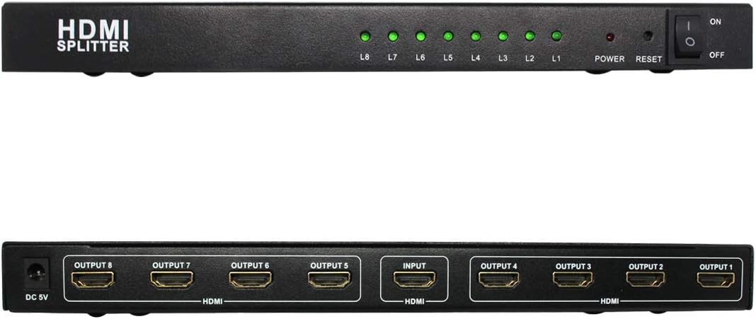 8 Ports HDMI Powered Splitter 4K x 2K 1080P 3D Support Pack of 2 S60511