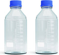1000ml Borosilicate Glass Storage Bottles with GL45 Blue Screw Cap, 2pcs I830293