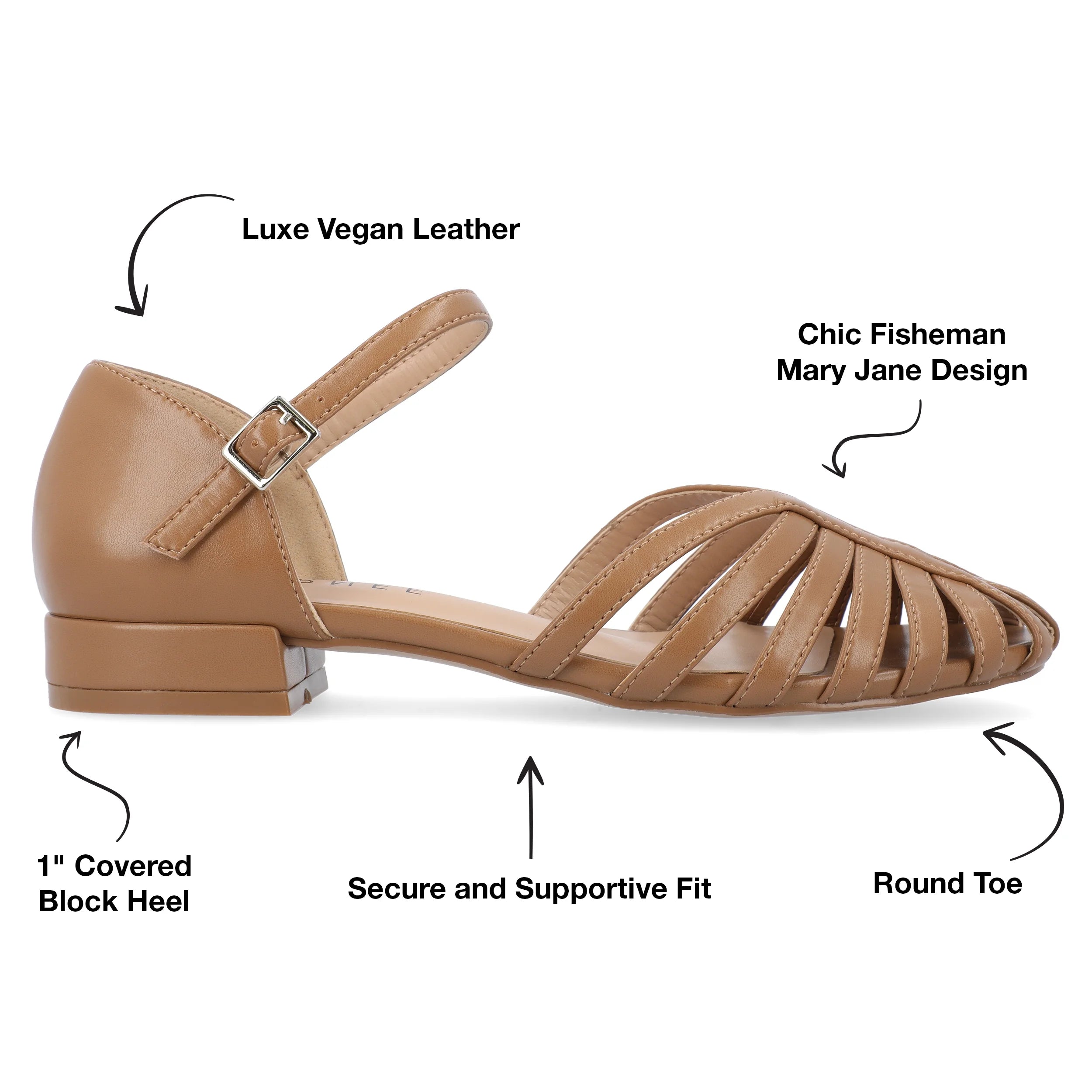 Womens Mary Jane Block Heel Round Toe Flats D3645