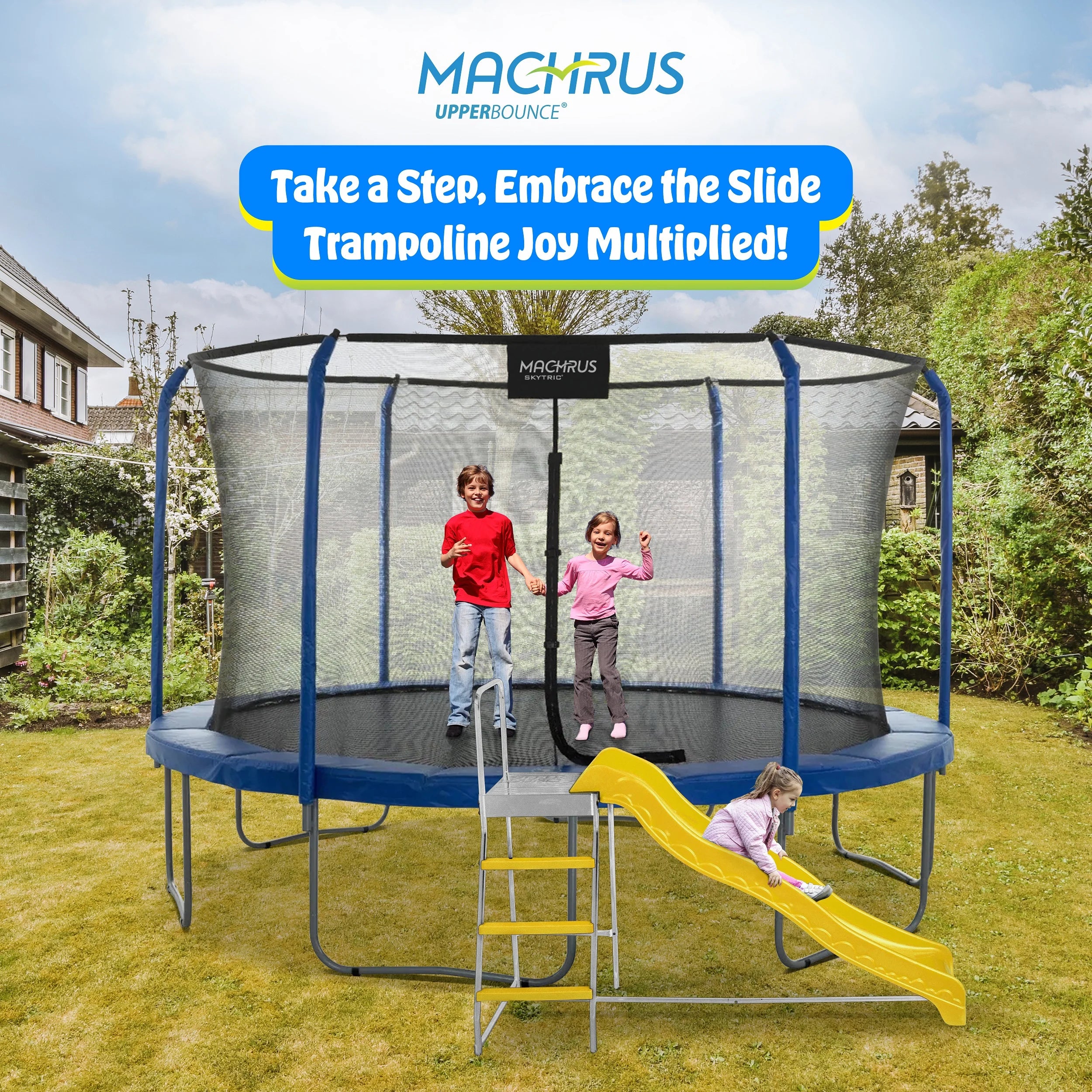 53.5" Height Trampoline Step Ladder & Wave Slide Set V6157