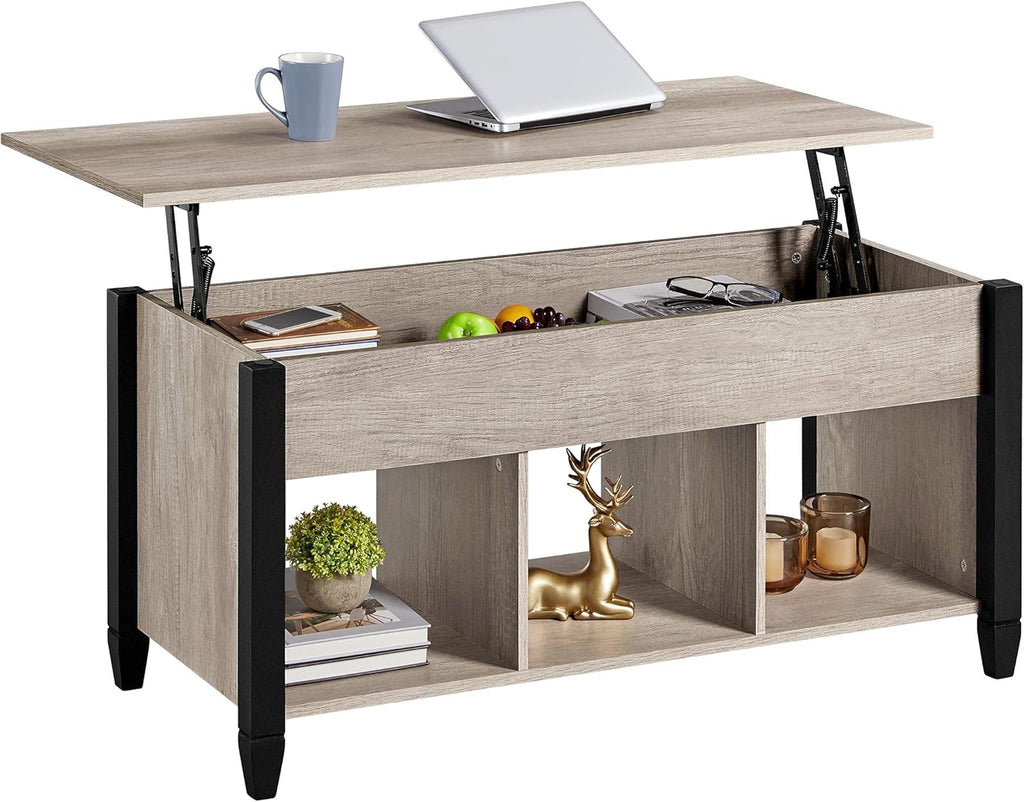 White/Oak Lift Top Coffee Table with Hidden Compartment Q551471