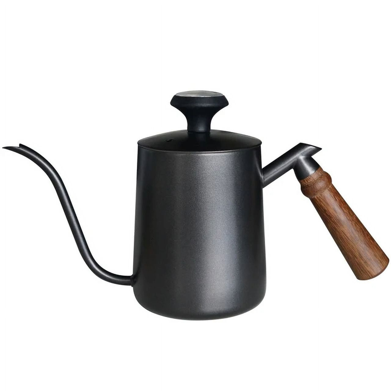Black Stainless Steel GooseNeck Kettle with Thermometer B7381