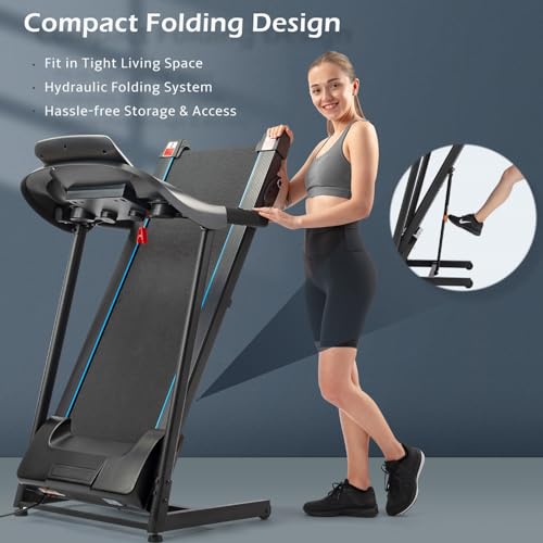Folding Treadmill with Incline, 330 LBS Weight, 3.5HP Electric T10719